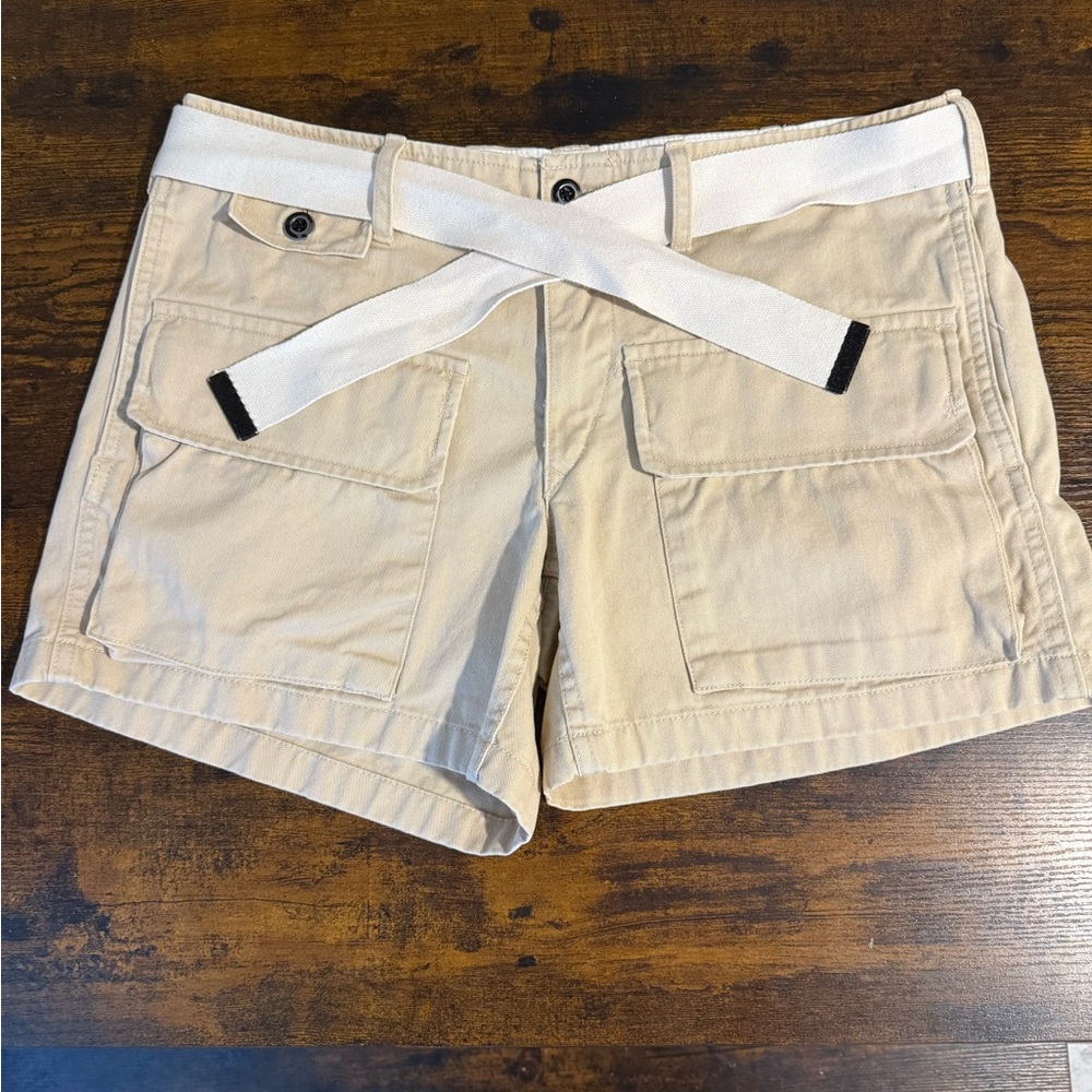 Ralph Lauren Tan Cargo Shorts with White Accents